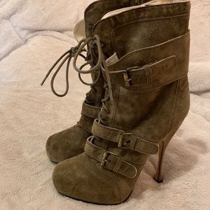 Brian Atwood Green “Nikki” Boots Size 41